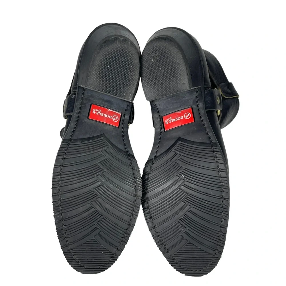 DOUBLE H BOOT CO. LADIES HARNESS 5026 ALMOND TOE SHORT LEATHER MOTORCYCLE BOOTS - Picture 5 of 14